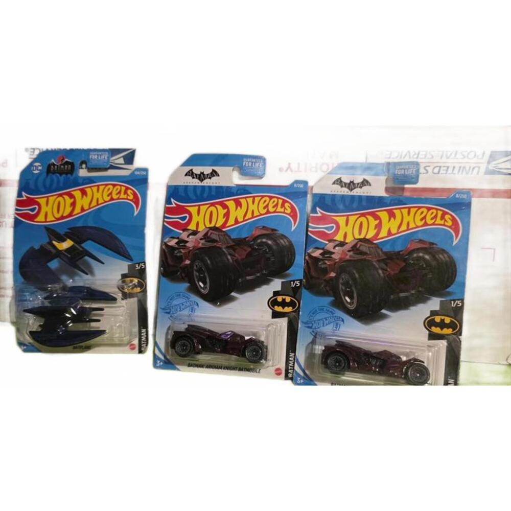 Hot Wheels DC Batman Batplane & Arkham Batmobile Die-Cast Car Lot